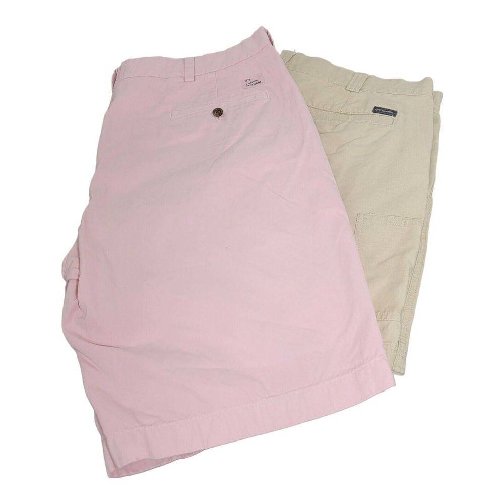 Lot Of 2 Mens Shorts Columbia Brooks Brothers Flat Front‎ Size 40 B28